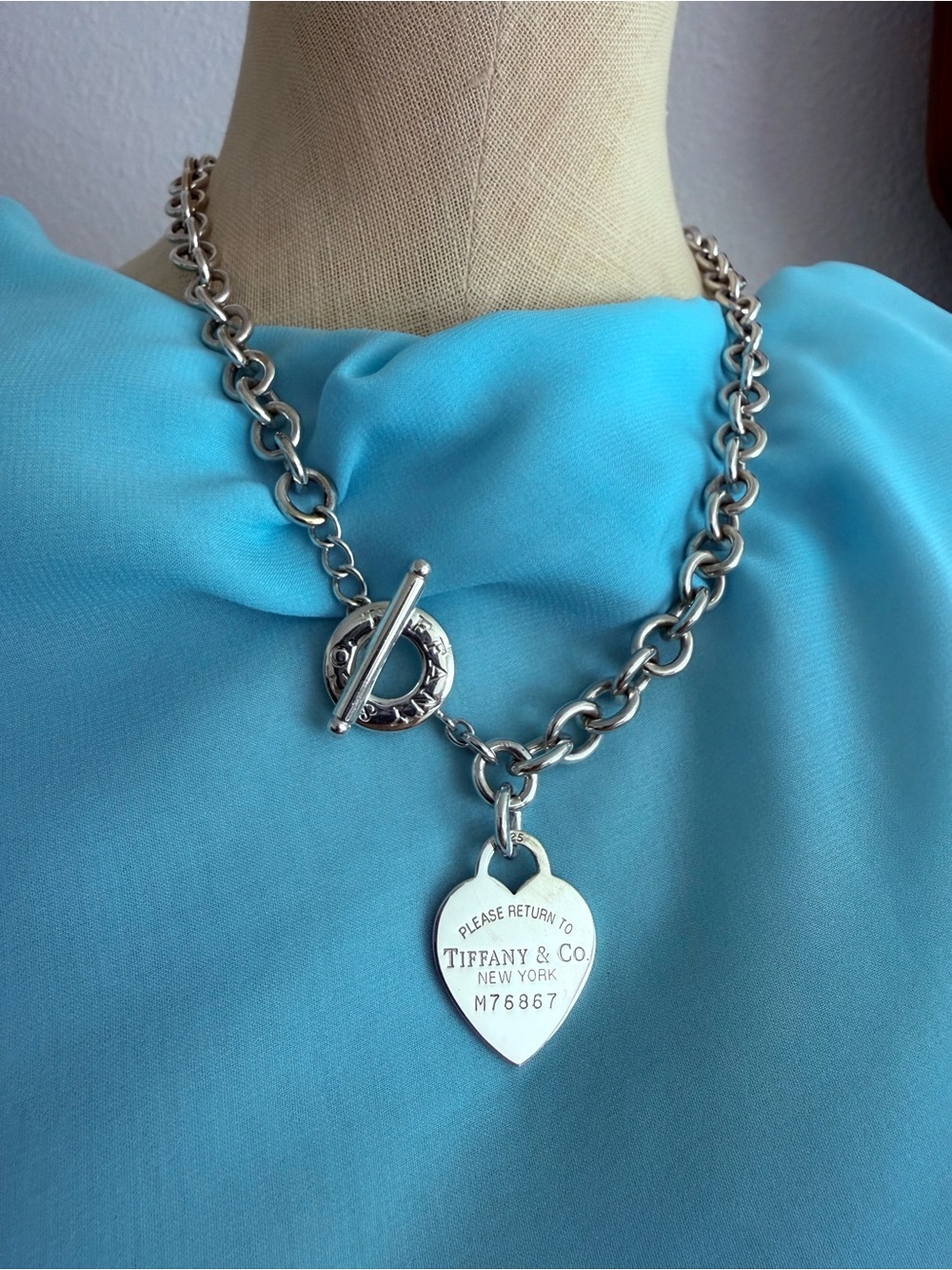 21” Please Return To Tiffany Heart Tag Toggle Necklace